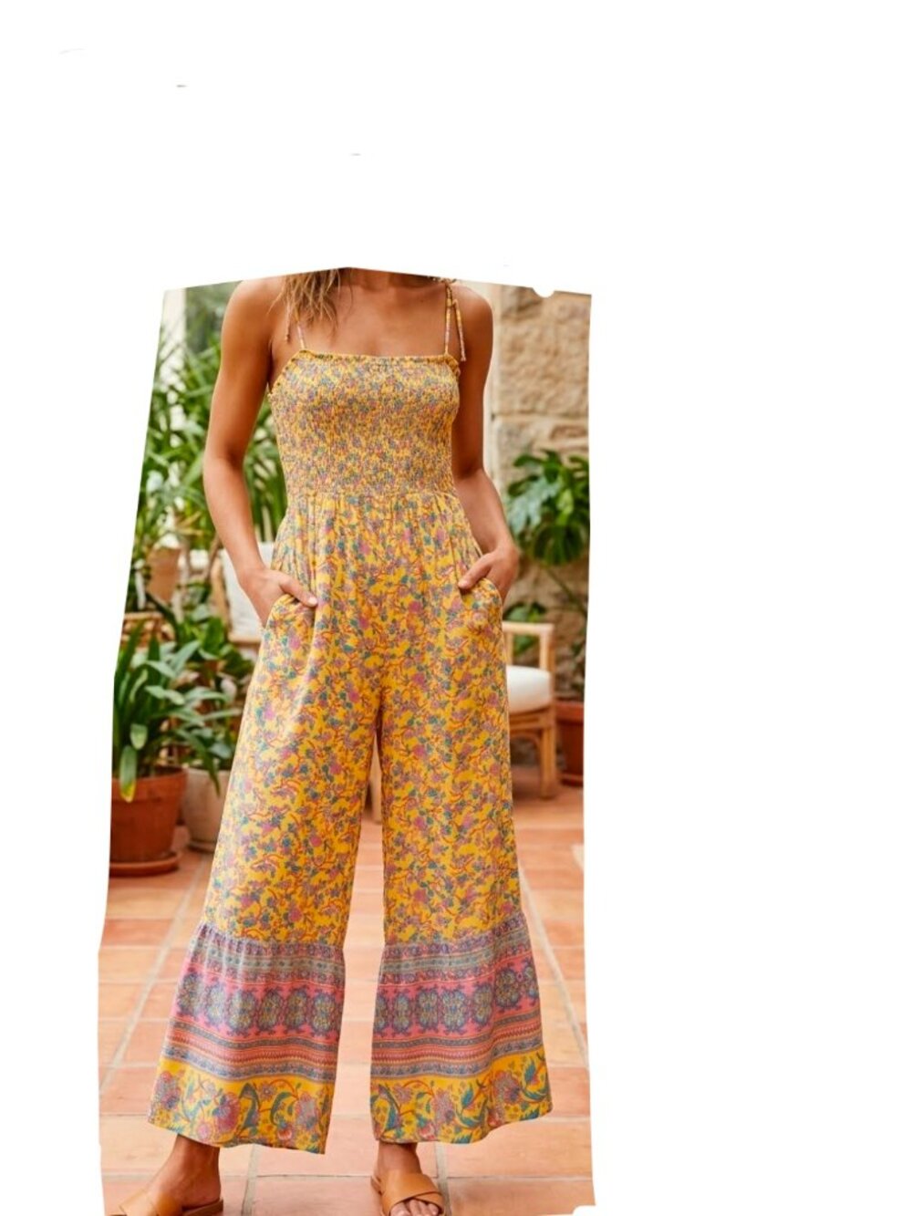 Umgee Bohemian Floral Jumpsuit